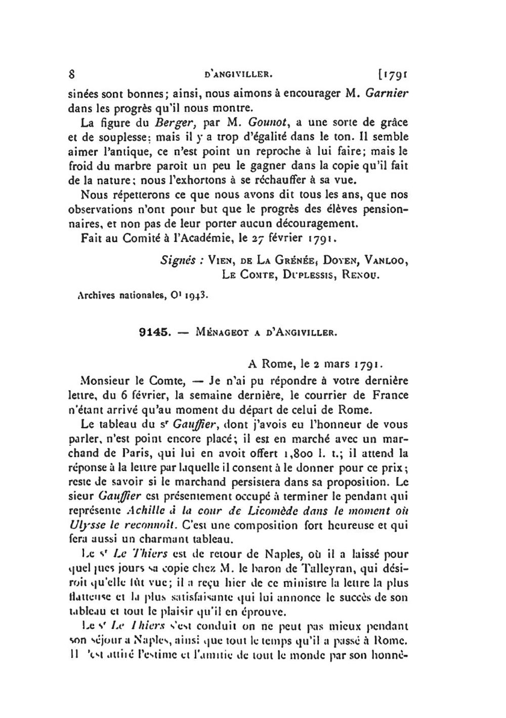 Correspondance des directeurs de l'Académie de France à Rome. Volume 16 1791 - 1797 | A. de Montaiglon