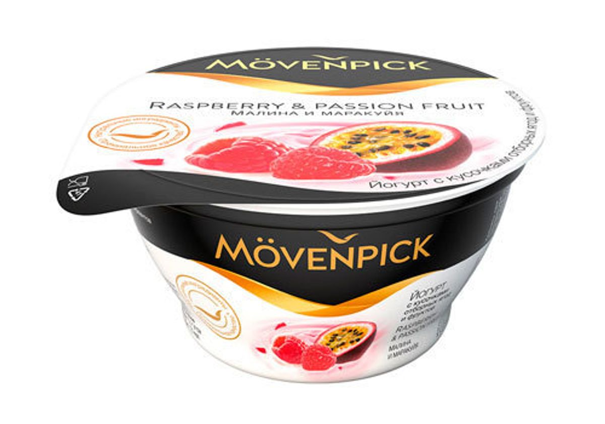 Йогурт Movenpick малина и маракуйя, 140г