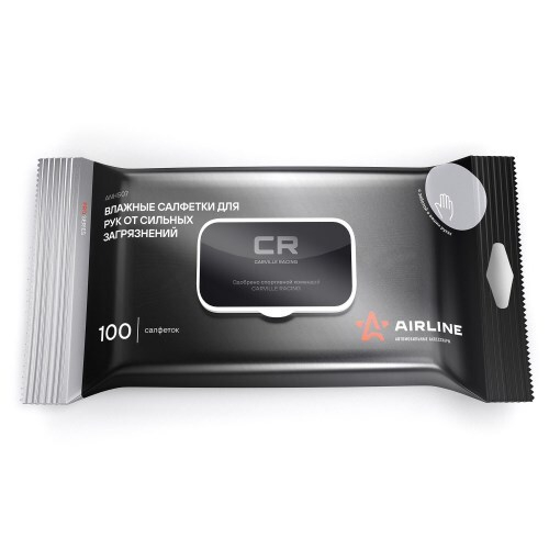 Салфетки влажные для рук (в уп. 100 шт) с клапаном (AIRLINE)