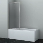 Шторка для ванны WasserKRAFT Abens 20W01-80 Brushed nickel Fixed прозрачная/профиль никель