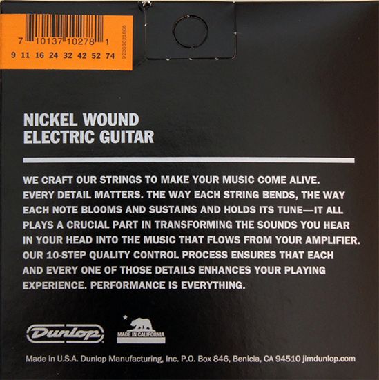 Струны для 8-струнной электрогитары, никелированные, Light, 9-74, Dunlop DEN0974