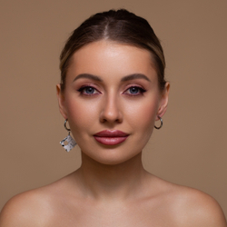 Серьги - Конго с Подвесками - Авангард Охра/Брызги