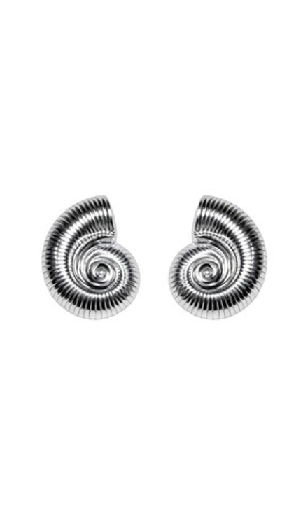 Серьги "ракушка" цвет - серебро