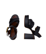 Кожаные босоножки на каблуке See By Chlo\u00e9 - черный(SB36033A 13080)