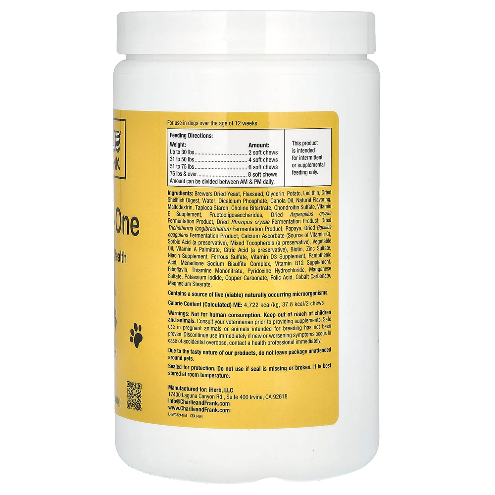 Charlie and Frank, Dog Four-in-One, 120 мягких жевательных таблеток