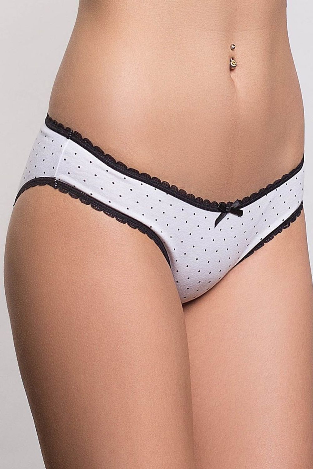 Женские трусики-слипы в горох (Размер: S) (Цвет: белый)