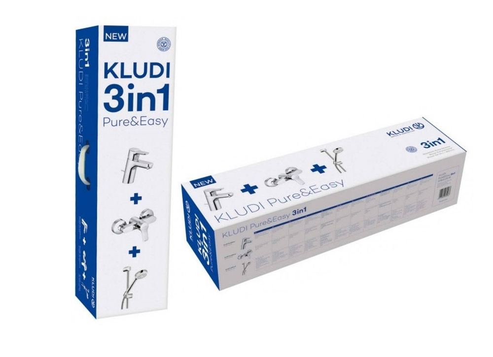 Комплект для ванны и душа Kludi Pure&Easy 3in1, хром (378450565)