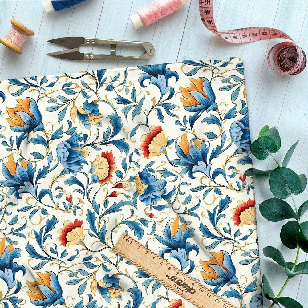 Ткань премиум шифон сказочный орнамент