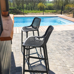 Стул пластиковый полубарный Siesta Contract Air Bar 65, черный