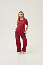 Брючная пижама Smile цвет бордовый