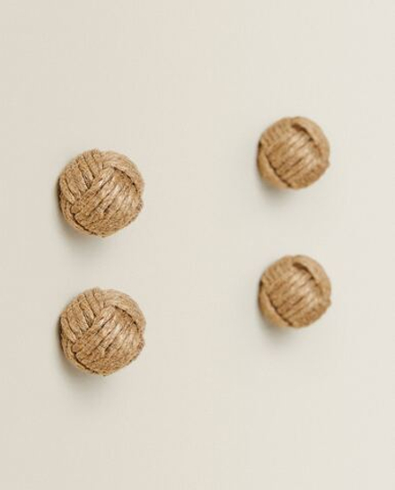 ZARA HOME МЕБЕЛЬНАЯ РУЧКА В ФОРМЕ УЗЛА ИЗ ВЕРЕВКИ (НАБОР ИЗ 4 ШТ.)