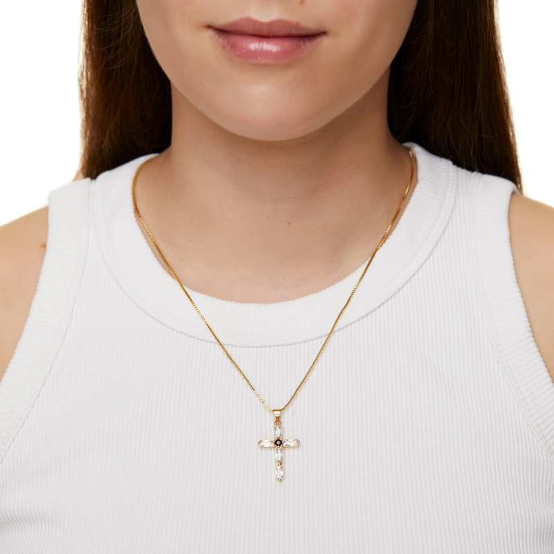 Колье Чёрный Крест с Камнем