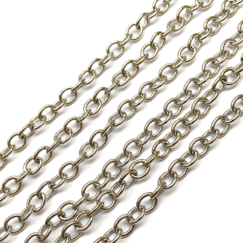 Цепочка паяная 5х4 мм (1 метр), родий