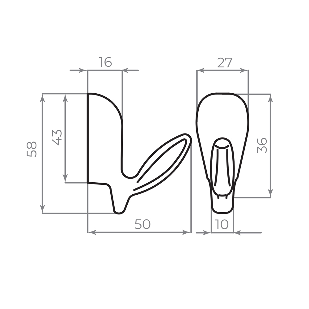 Крючок настенный MB-LM/K-001 SN матовый никель