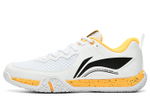 Li Ning Saga 2 Lite Rubber Cushioning, Wear Resistant Low top Badminton Shoes Unisex White Yellow