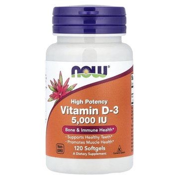 Now Foods Vitamin D3 5000 МЕ 120 softgels , Витамин Д3
