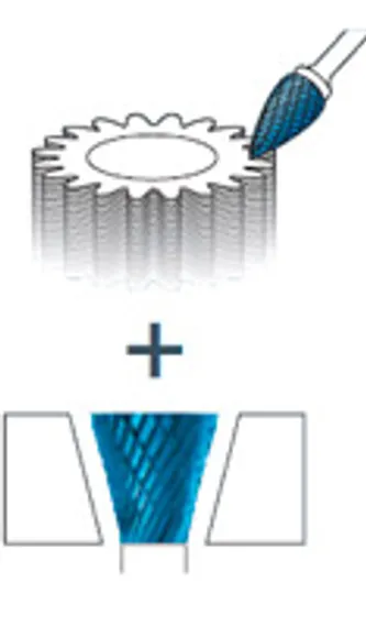 Комбинированная борфреза Karnasch остроконечная форма + угол
