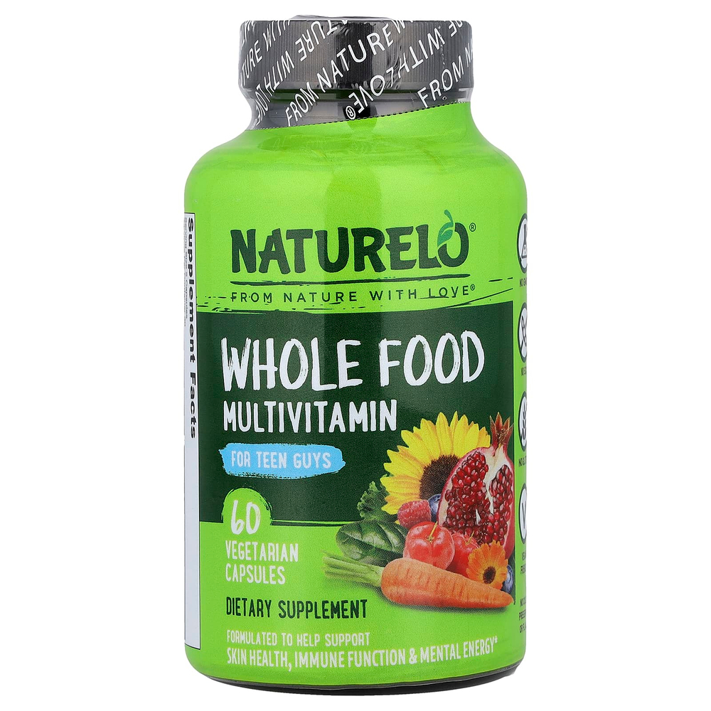 NATURELO, мультивитамины из цельных продуктов для подростков, 60 вегетарианских капсул