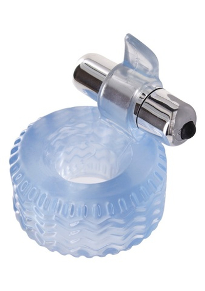 Голубое кольцо на пенис с вибрацией POWER HARDWARE C-RING