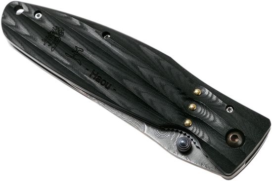 Складной нож Mcusta Nobunaga Oda Damascus MC-0181D c клинком из стали VG-10 San Mai (Laminated Stainlesss Damascus) рукоять микарта