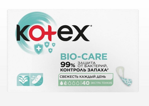 ЕЖЕДНЕВНЫЕ ПРОКЛАДКИ KOTEX LINERS BIO CARE EXTRA THIN 40ШТ