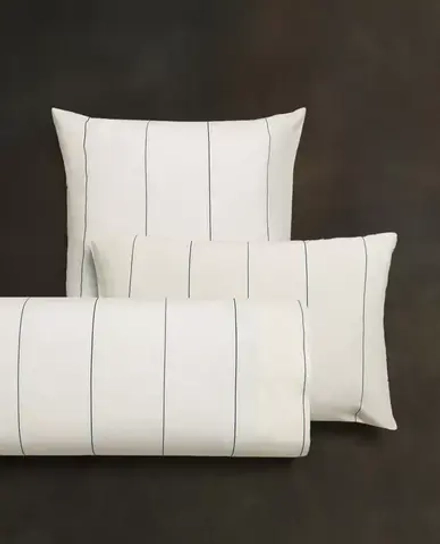 ZARA HOME НАВОЛОЧКА В ПОЛОСКУ, ЖЕЛТОВАТО-БЕЛЫЙ