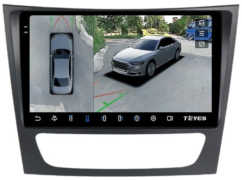 Магнитола для Mercedes-Benz E W211 2002-2010, CLS C219 - Teyes CC3-2K-360 на Android 10, 2K QLED, 6Гб+128Гб, CarPlay, 4G SIM-слот, 4 камеры в комплекте