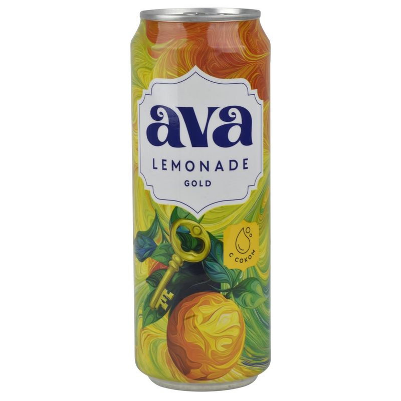 Лимонад газированный AVA Lemonade GOLD 0,45 л/ж/б 12 ж/б/упак
