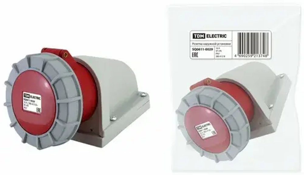Розетка наружной установки IP67 32А 3Р+РЕ 380В TDM SQ0611-0031
