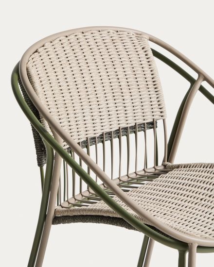 Стул уличный Atrani из стали и веревки цвета таупе