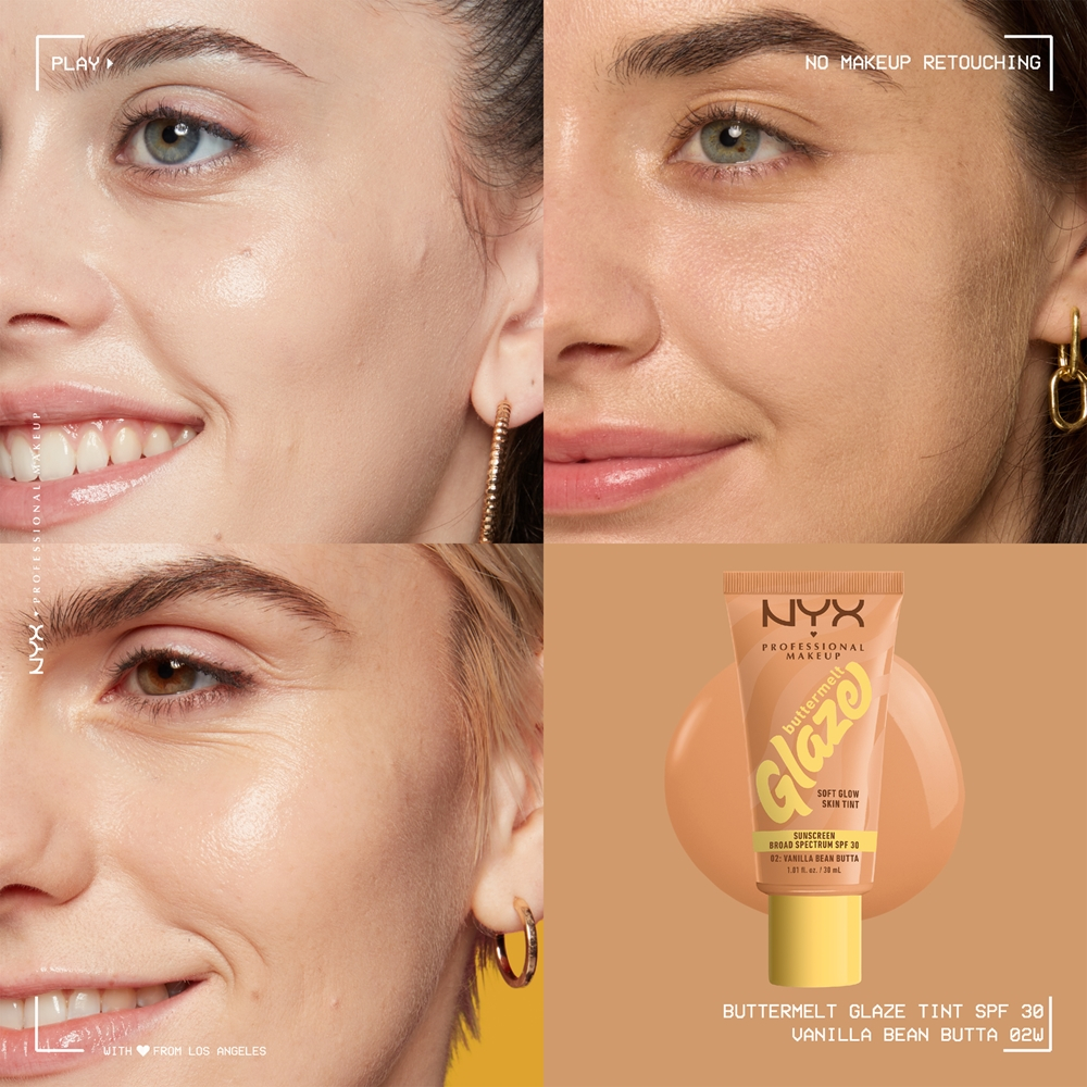NYX Professional Makeup Buttermelt Glaze - Тонирующий крем для лица с SPF 30 оттенок 02 Vanilla Bean Butta, 30 ml