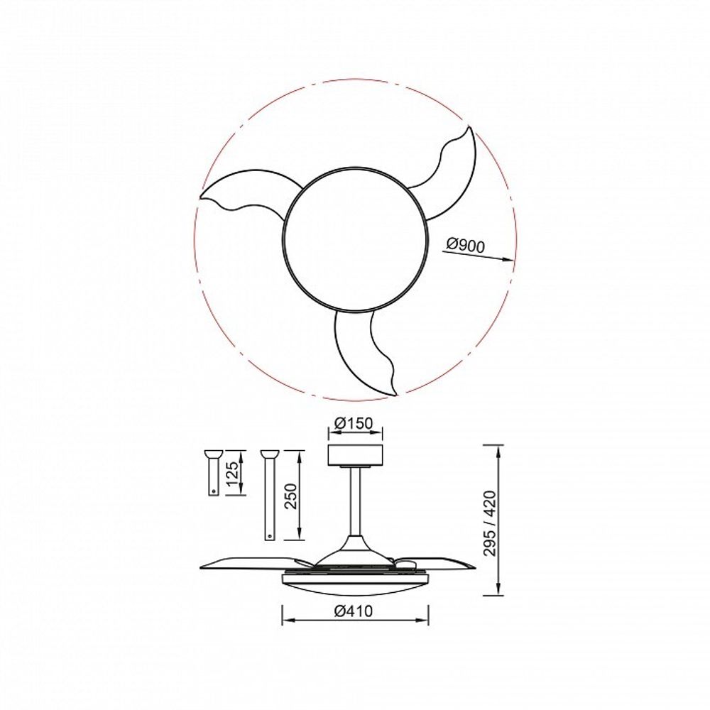 Светильник с вентилятором Mantra SLIM FAN 9056