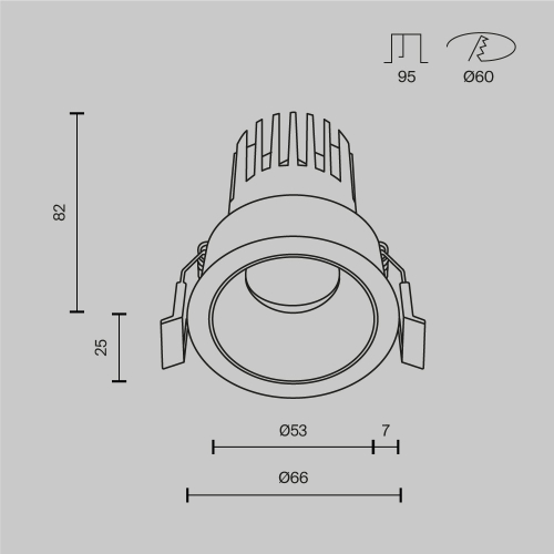 Встраиваемый светильник Technical DL123-10W-4K-B