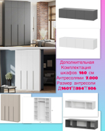 АКЦИЯ !!! Шкафы с антресолями ш160*в260 цвет :белый, графит и бежевый