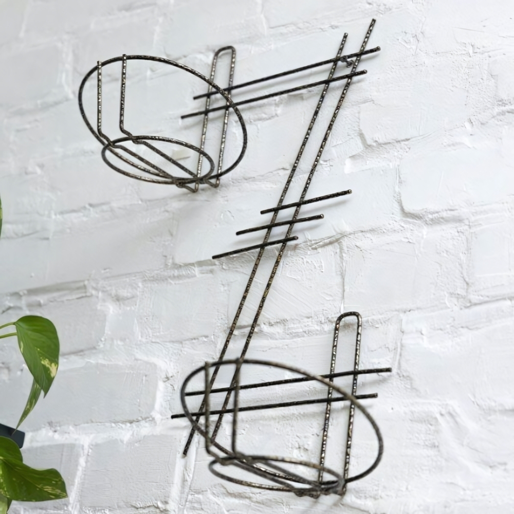 Подставка для цветов настенная "Z" на 2 горшка, металл М0000095