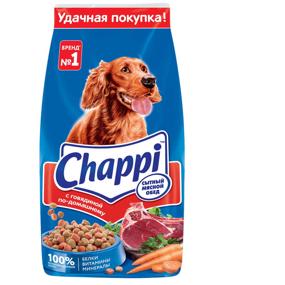 Chappi Сухой корм для взрослых собак с говядиной, 15 кг.