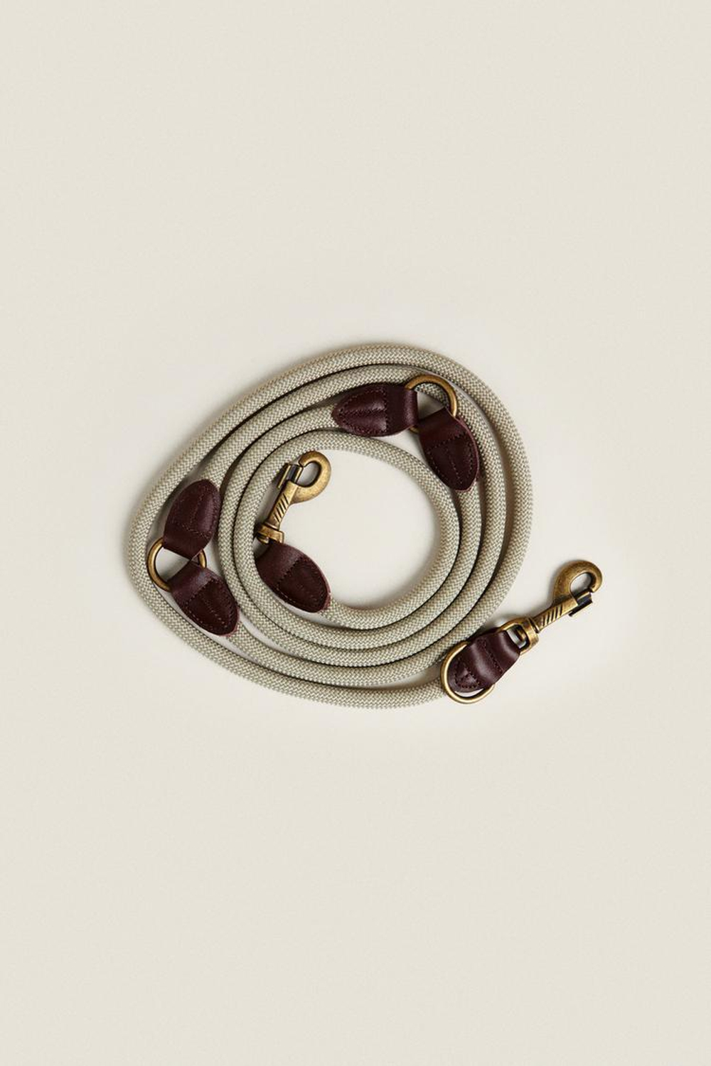 ZARA HOME ПОВОДОК ДЛЯ СОБАК С КОЖАНЫМИ ДЕТАЛЯМИ, ХАКИ