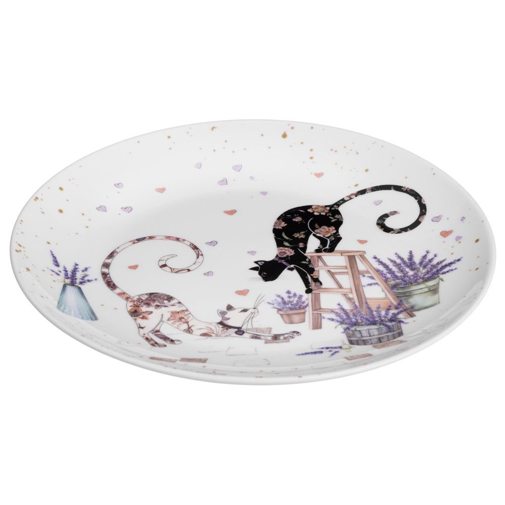 НАБОР ТАРЕЛОК ЗАКУСОЧНЫХ LEFARD "ЛАВАНДОВЫЕ КОТЫ" 2 ШТ. 20,5*2 СМ (КОР=18НАБ.)