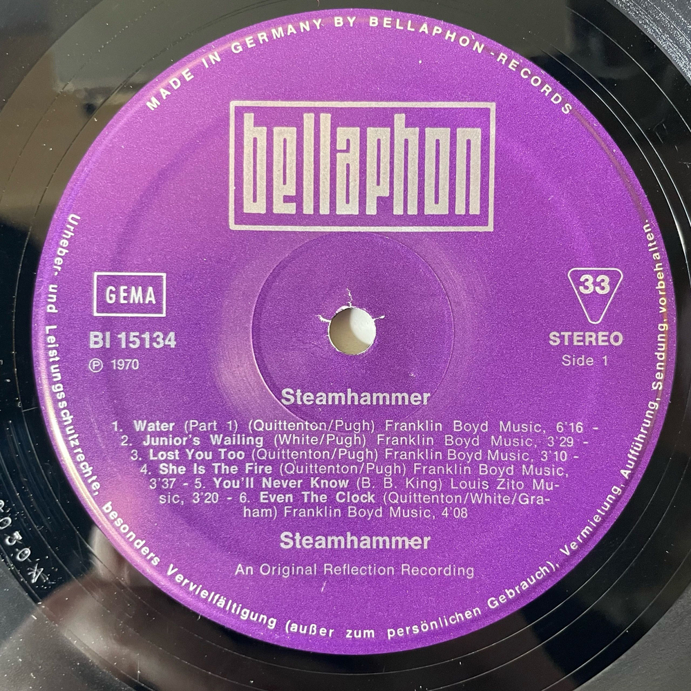 Винтажная виниловая пластинка LP Steamhammer (Германия 1970)