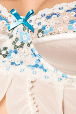 Белый пеньюар с кружевными вставками на груди Angel LXL (46-48) (Цвет: белый с голубым)