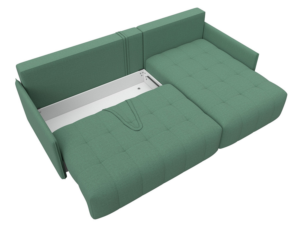 Диван угловой Лига-054 НПБ угол универсальный РОГОЖКА Амур 11 зеленый