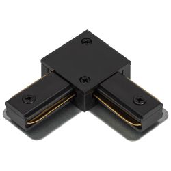 Коннектор питания ЭРА TR-1PA-LС BK для однофазного шинопровода угловой черный | Однофазный шинопровод и аксессуары