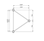 Спортивный комплекс №17, треугольник турников, AM-WK1620, 1620*1420*2700 мм., D=89 мм.