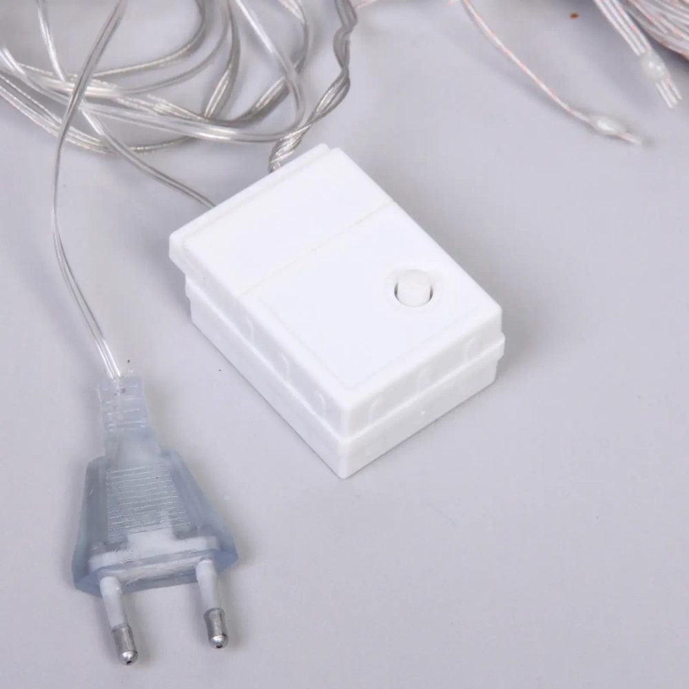 Гирлянда для дома ЗАНАВЕС «Звездное сияние» 2 м (водопад) 196 ламп LED, 7 режимов, IP-20, 220v, Белый