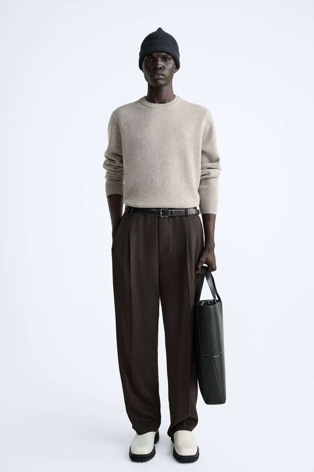 ZARA СУМКА-ШОПЕР ORIGAMI, ЧЕРНЫЙ