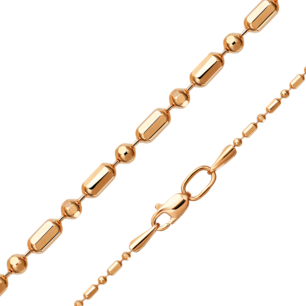 Цепь из красного золота с алмазной гранью (плетение «Шарики»)