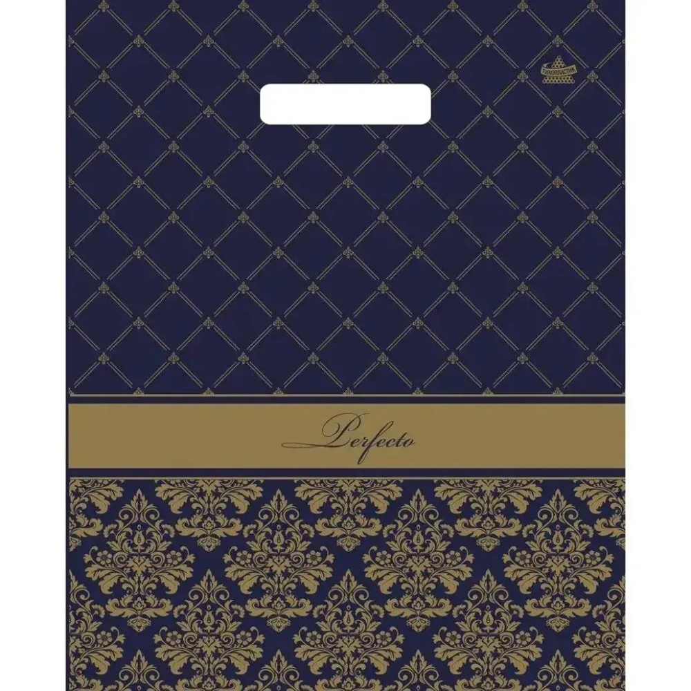 Пакет ПЭ с вырубной ручкой 37+3Тико (Перфекто вензель) Россия { (комплект 25 шт)