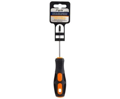 Крестообразная отвертка Park PH1 х75мм двухкомпонентная рукоятка OTV015DK 356015