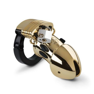 Золотистый пояс верности Pubic Enemy No1 Gold Edition для электростимуляции (Цвет: золото)