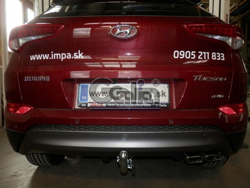 Фаркоп оцинкованный Galia H095A для Hyundai Tucson дорестайл 2015-2018, Kia Sportage 4 дорестайл 2015-2018(паспорт и сертификат в комплекте)(без электрики)